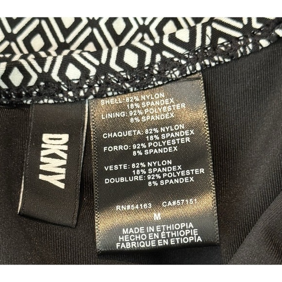 DKNY Women's Removable Straps One Piece Swimsuit Medium Black/White SPF - Picture 15 of 16